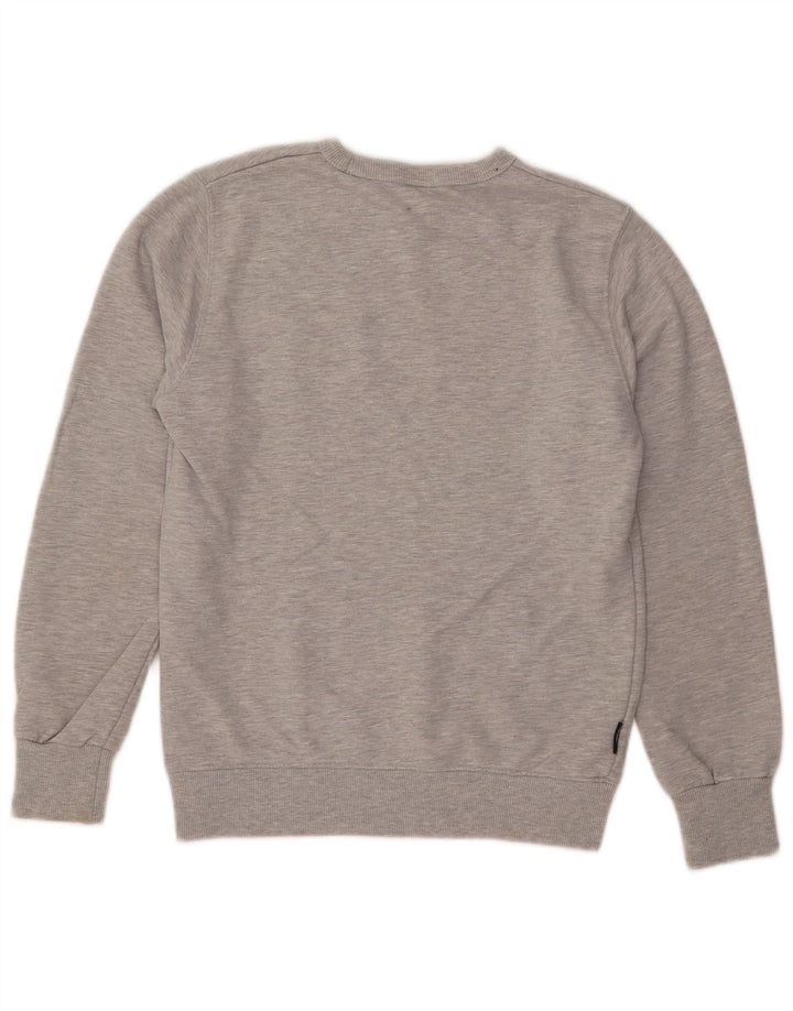 Superdry moletom gráfico masculino jumper médio cinza algodão manchado