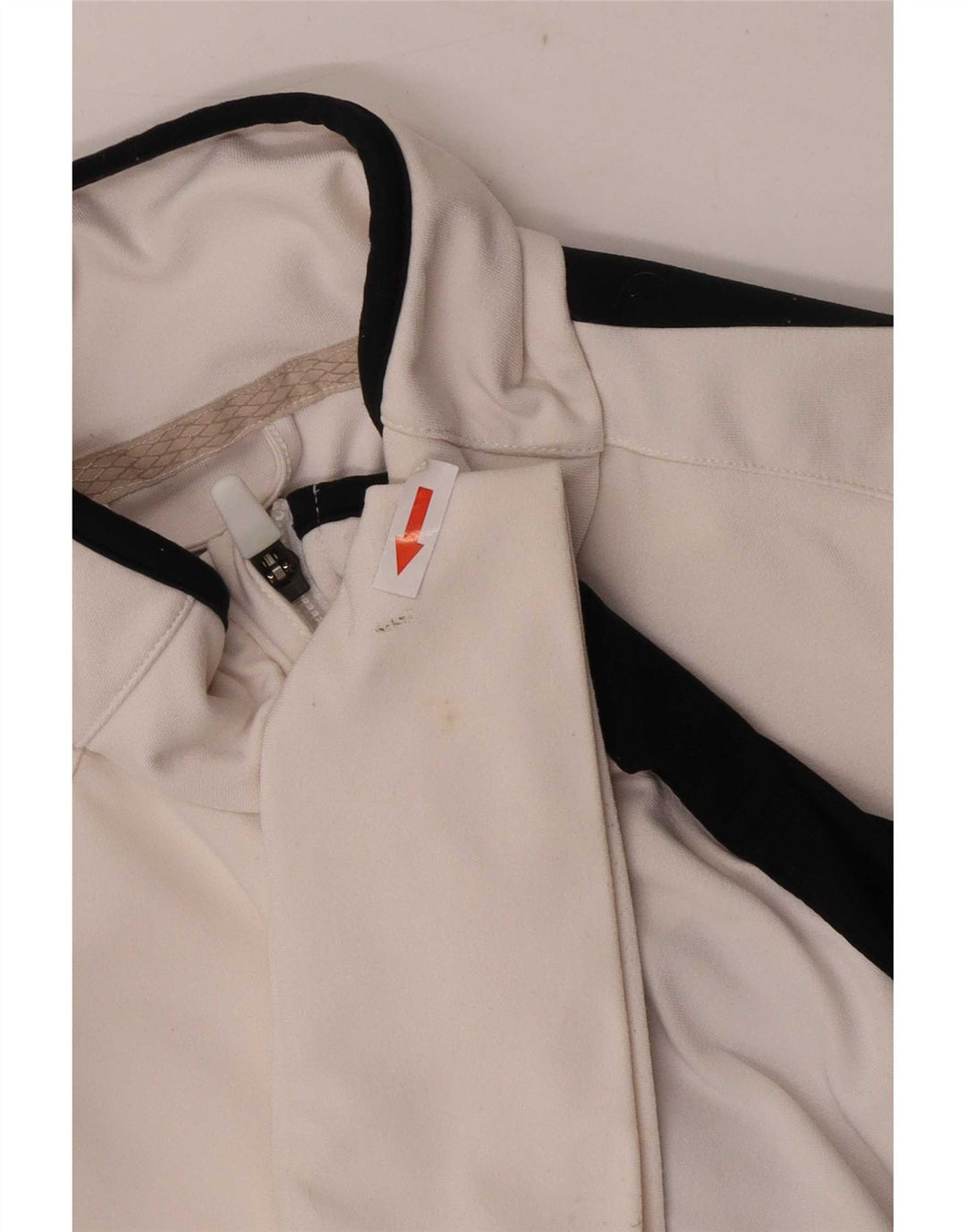 Nike Womens Dri Fit Tracksuit Top Jacket UK 12 Medium White Colourblock