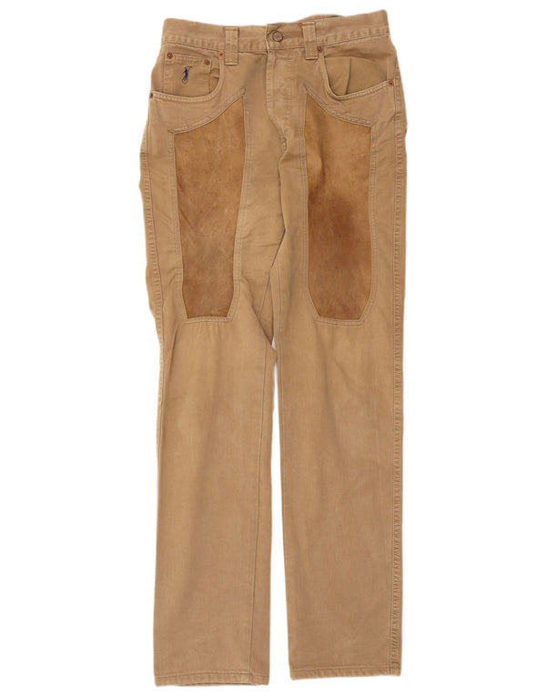Calça casual reta masculina Jeckerson W31 L31 algodão bege