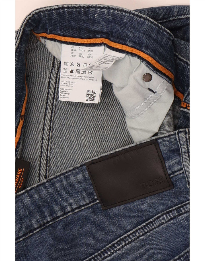 Hugo Boss Masculino Delaware Slim Jeans W38 L32 Azul Algodão