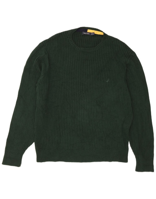 Suéter masculino Nautica com gola redonda 2XL algodão verde