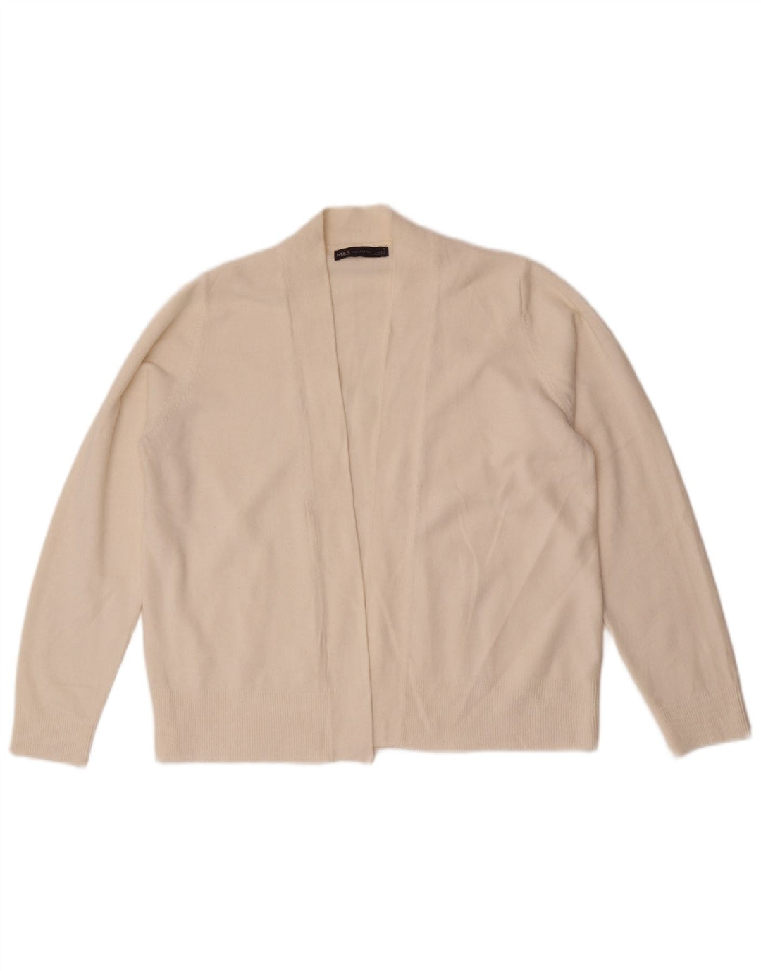 Suéter cardigã aberto feminino Marks & Spencer Reino Unido 14 médio branco