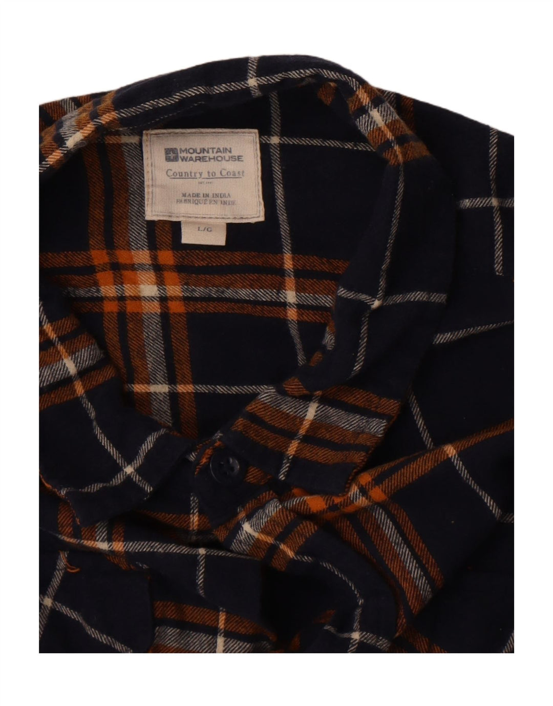 Camisa masculina de flanela Mountain Warehouse grande xadrez azul marinho
