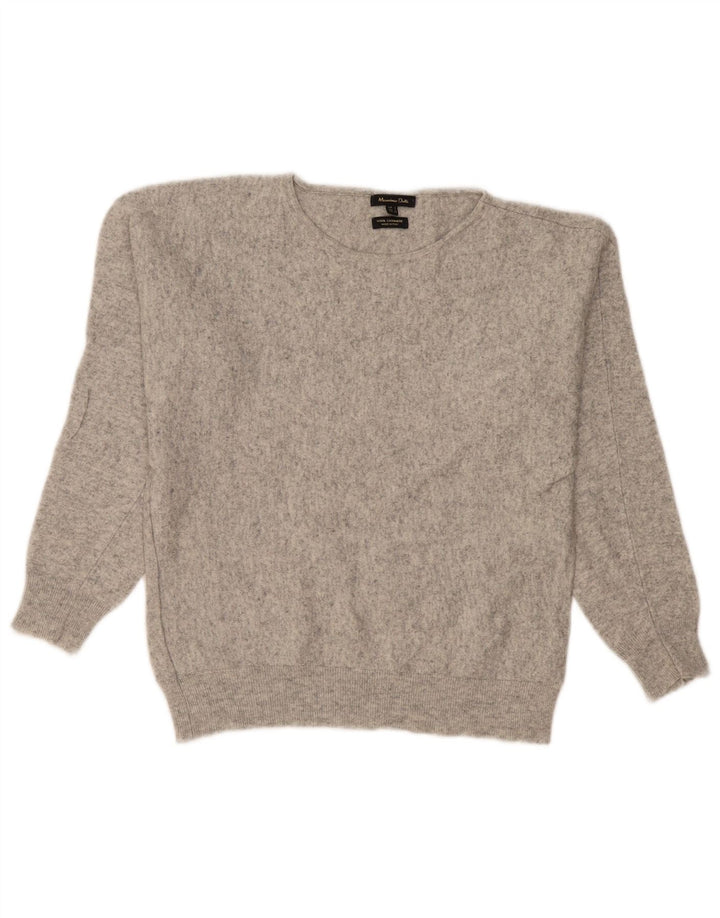 Suéter feminino Massimo Dutti com gola canoa Reino Unido 16 grande lã cinza