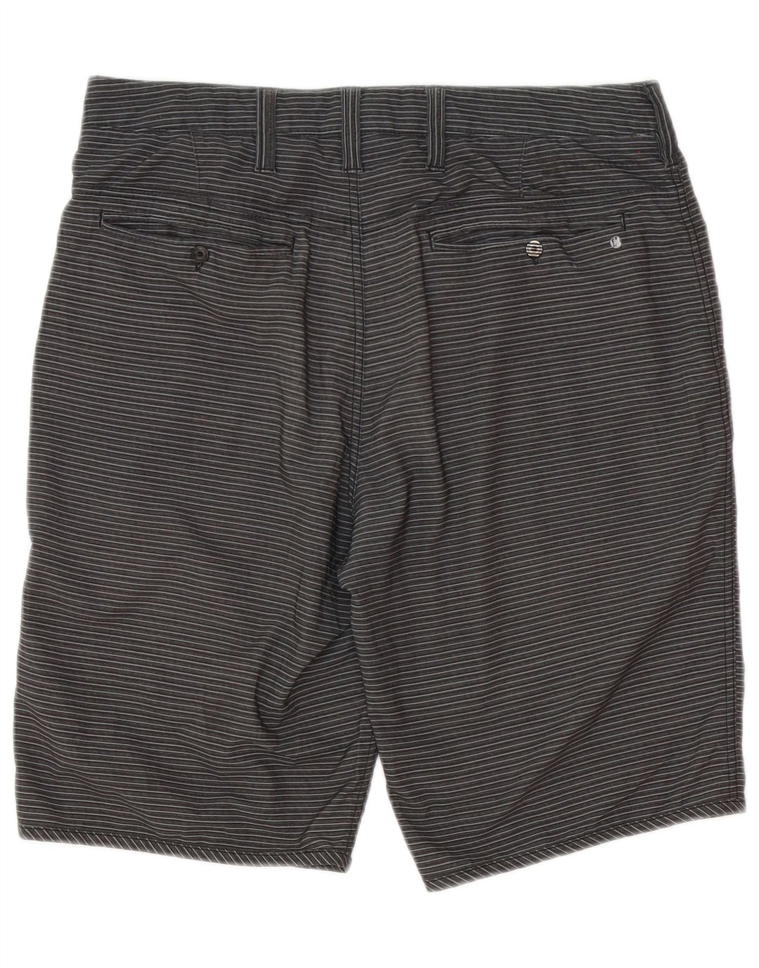 Hurley Mens Chino Shorts W31 poliéster listrado cinza médio