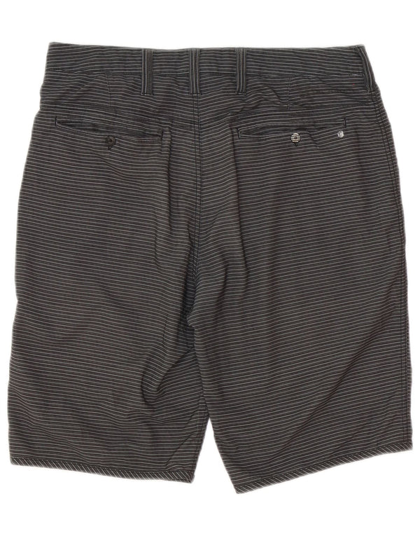 Hurley Mens Chino Shorts W31 poliéster listrado cinza médio