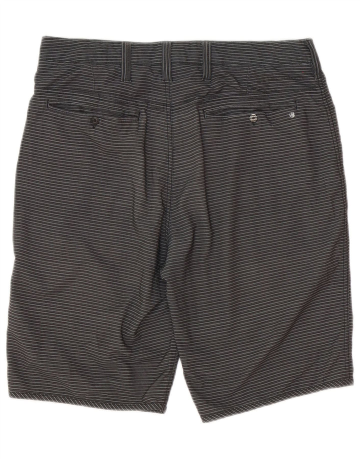 Hurley Mens Chino Shorts W31 poliéster listrado cinza médio