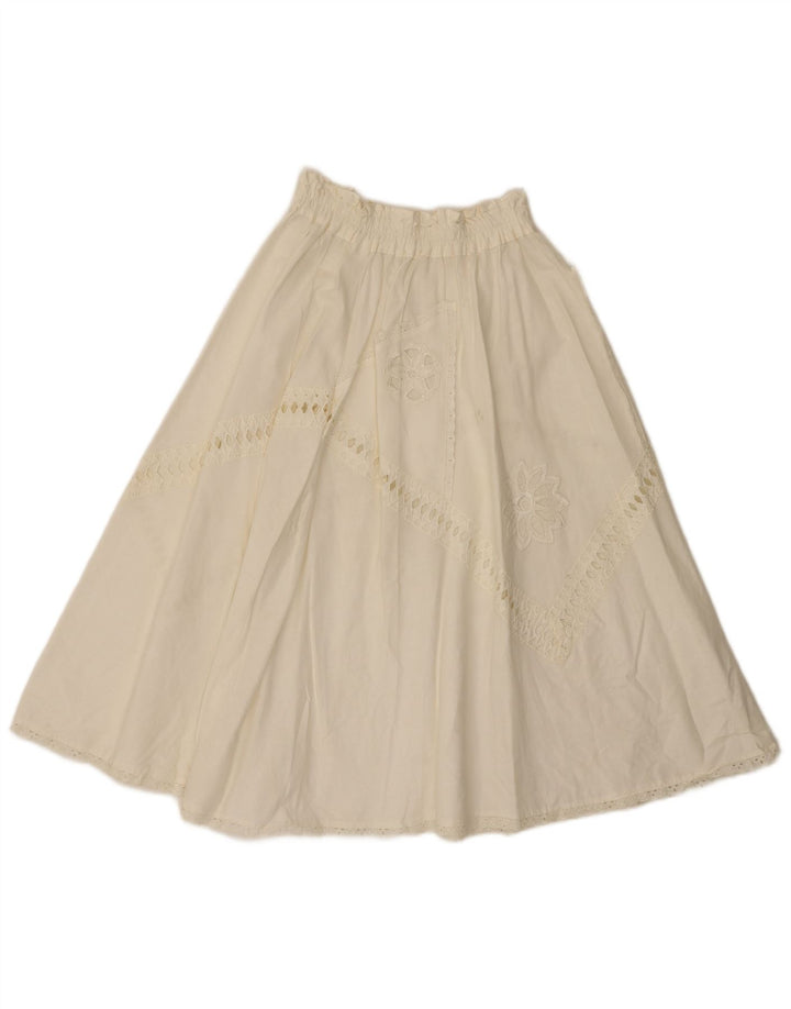 Saia larga feminina vintage W26 pequena branca