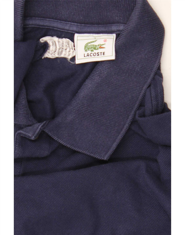 Lacoste camisa polo masculina de manga comprida tamanho 4 médio azul marinho