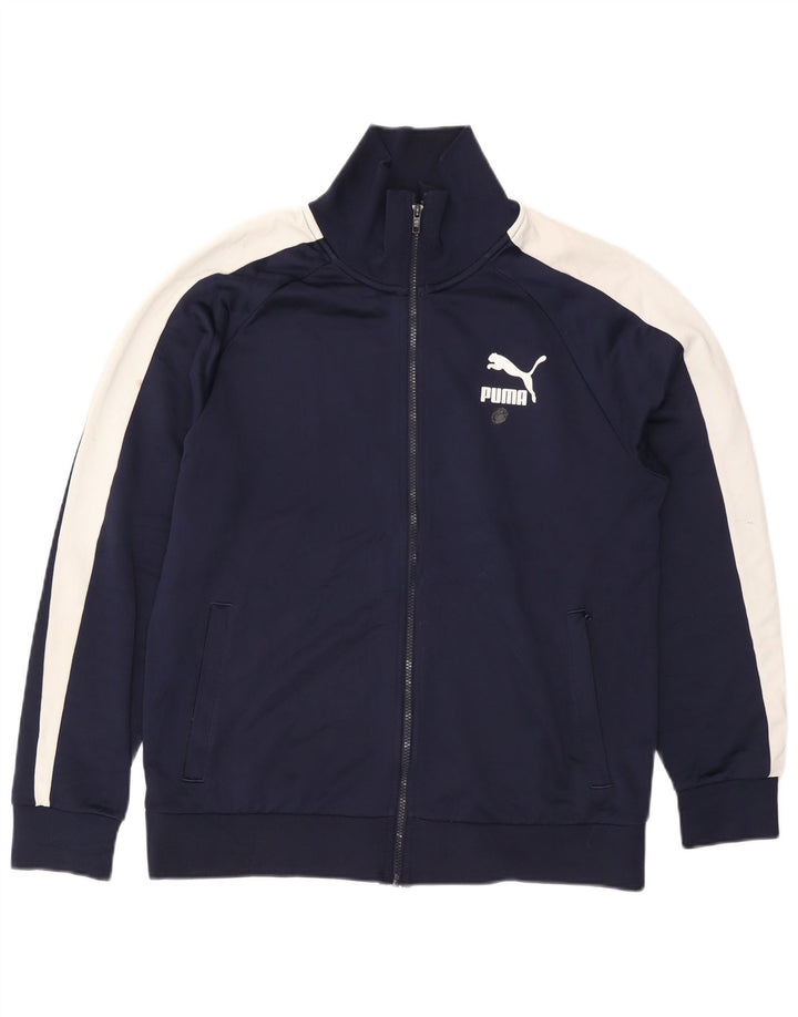 PUMA Mens Tracksuit Top Jacket Grande Azul Marinho Colourblock Poliéster