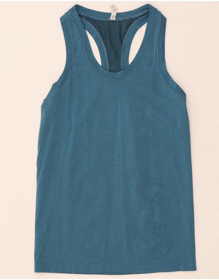 Colete feminino ATHLETA UK 8 pequeno nylon manchado azul