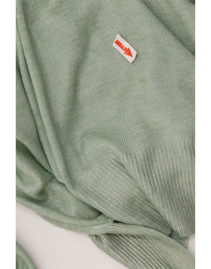 Zara Suéter feminino com gola canoa e gola redonda Reino Unido 14 verde médio