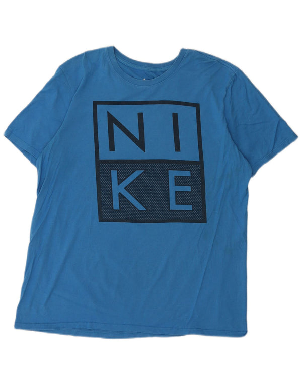 Camiseta Nike Masculina Athletic Cut Graphic Top Grande Azul