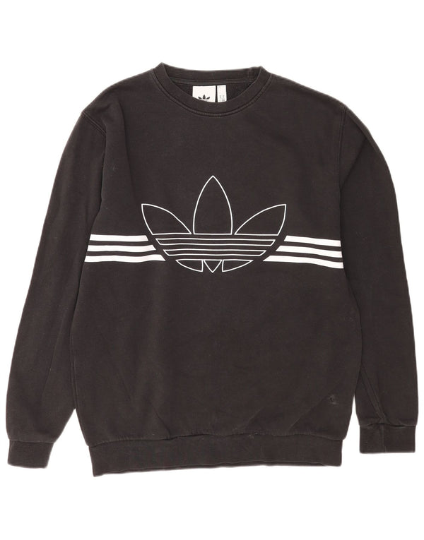 Adidas Mens Graphic Sweatshirt Jumper Medium Black Cotton