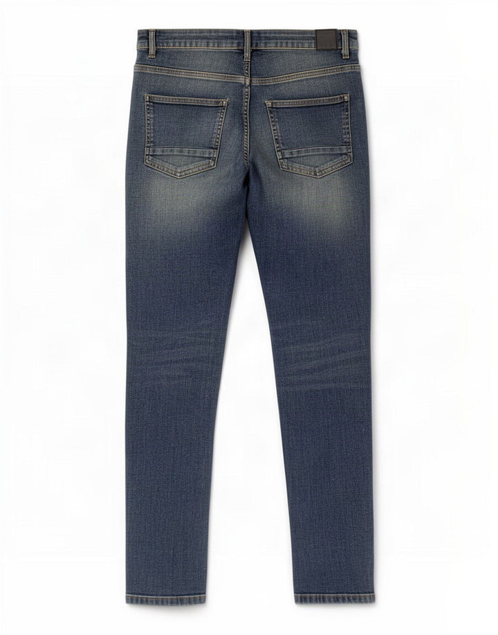 Bench Mens Distressed Slim Jeans W34 L32 Azul Algodão