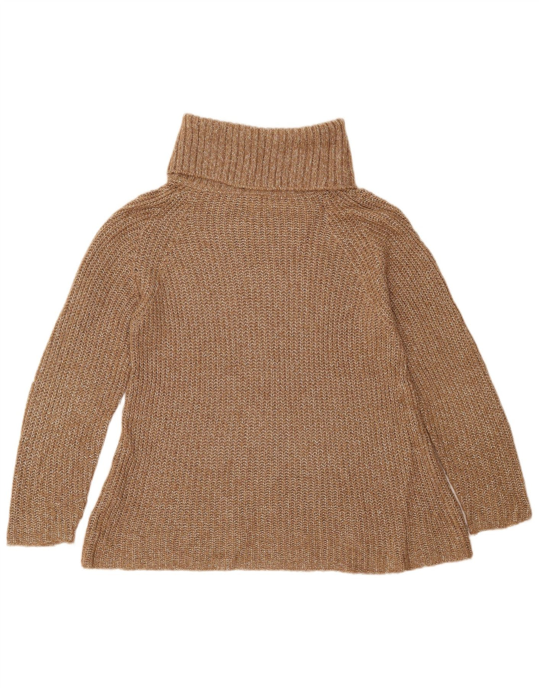 Suéter feminino Massimo Dutti com gola redonda Reino Unido 10 pequeno bege manchado