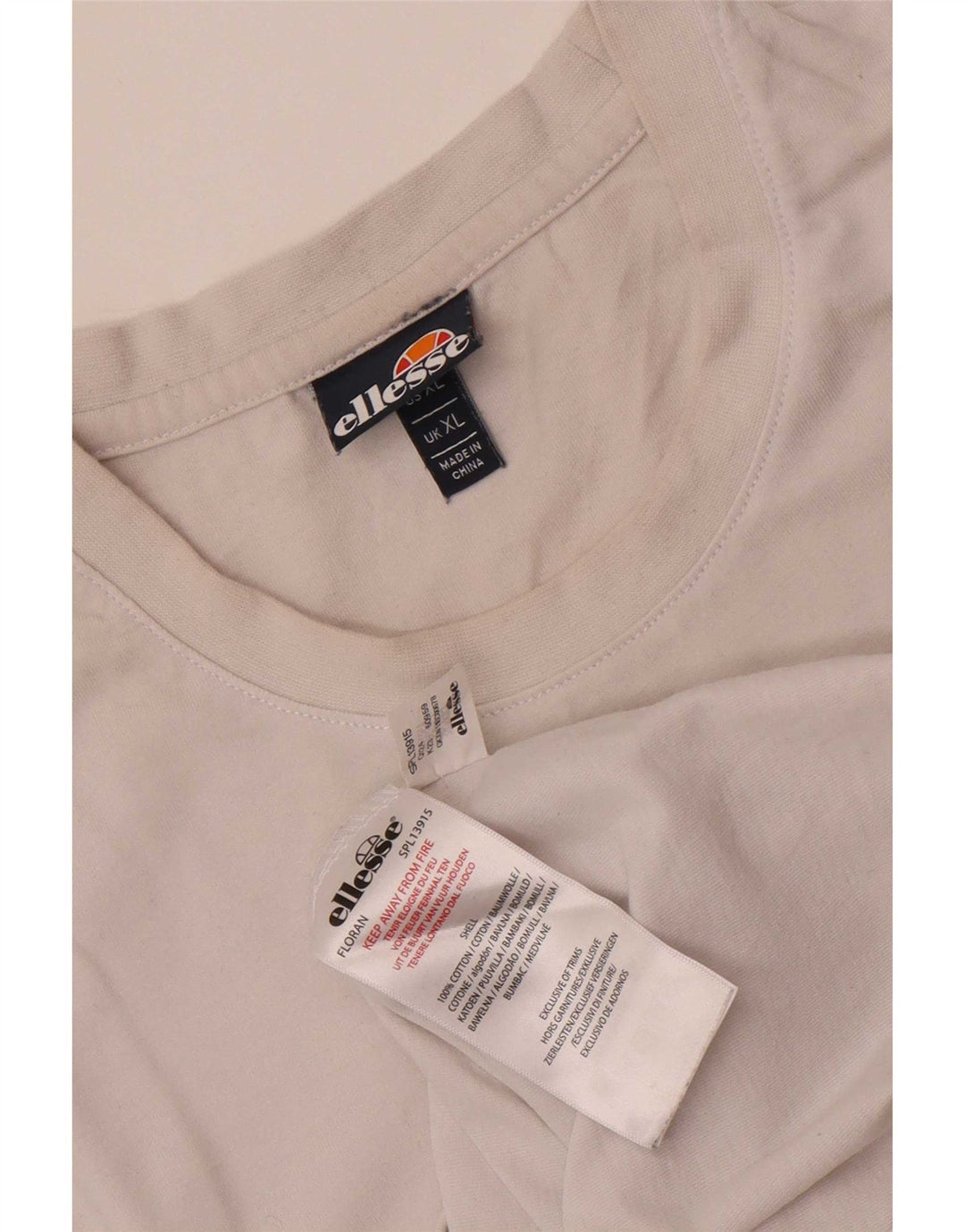 Camiseta masculina Ellesse Top XL algodão branco