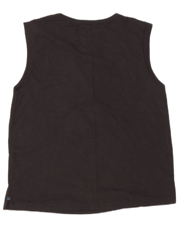 Colete feminino Fat Face Top UK 14 grande algodão preto