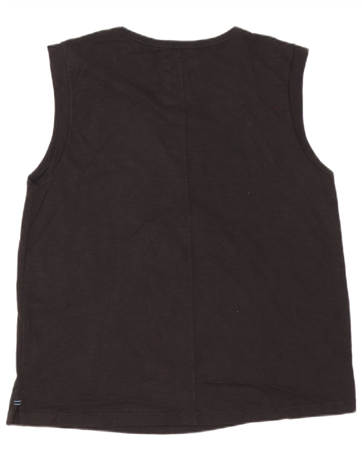 Colete feminino Fat Face Top UK 14 grande algodão preto
