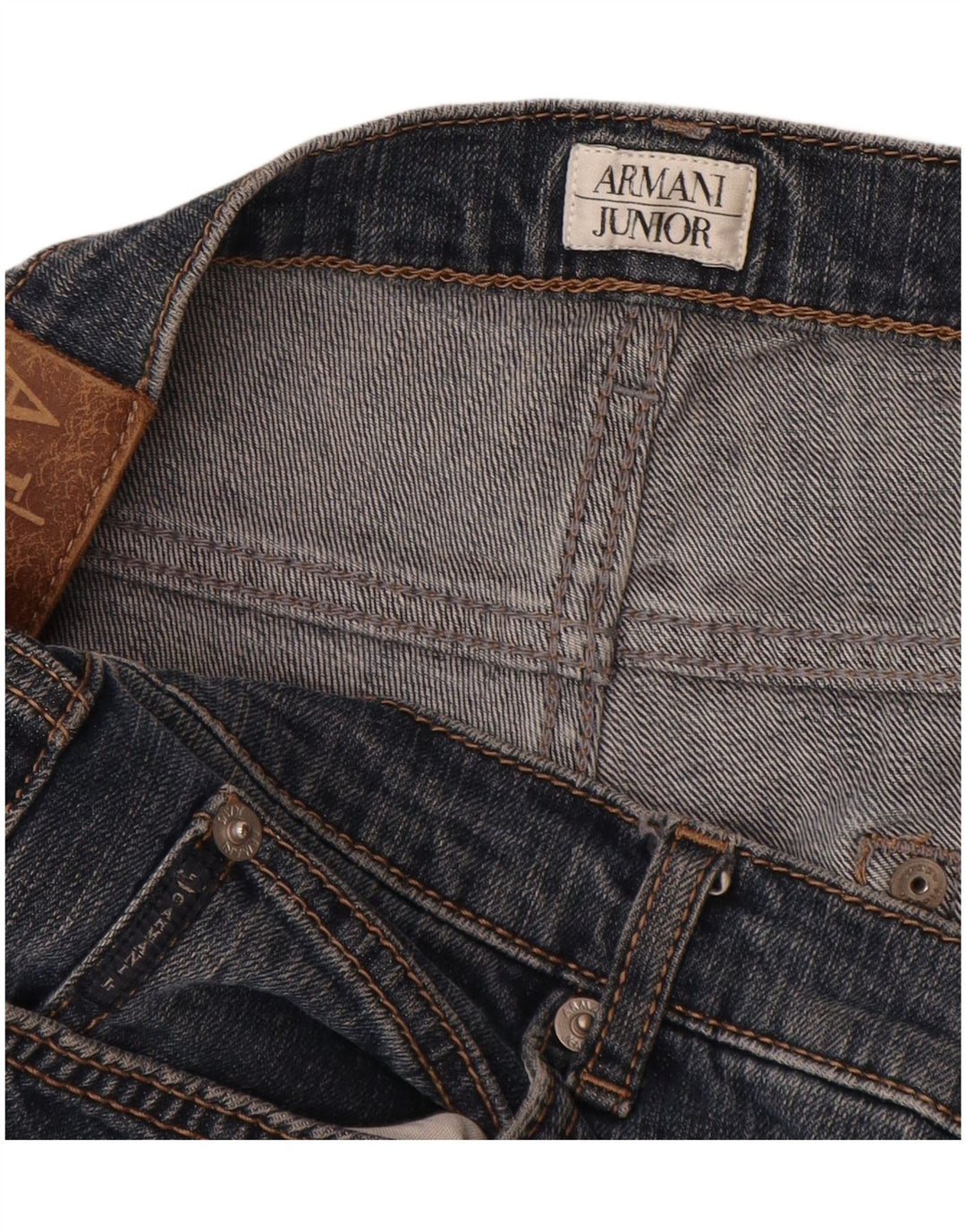 ARMANI JUNIOR Meninos Jeans Retos 15-16 Anos W32 L30 Azul Algodão