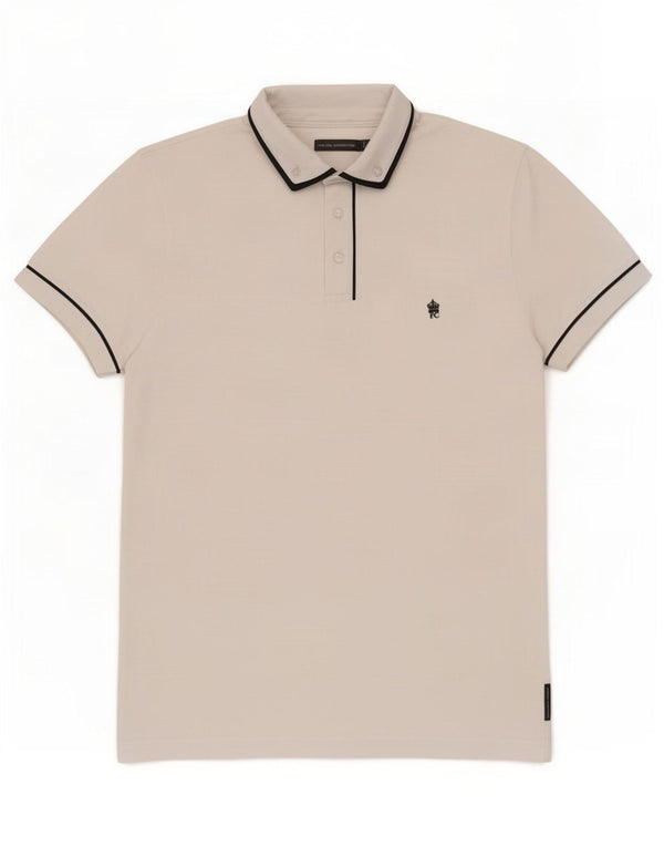 Camisa polo masculina French Connection grande algodão branco