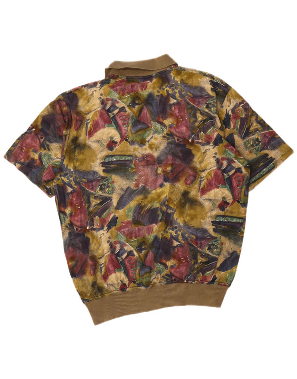 Camisa polo masculina Pierre Cardin gráfica média de algodão geométrico multicolorido