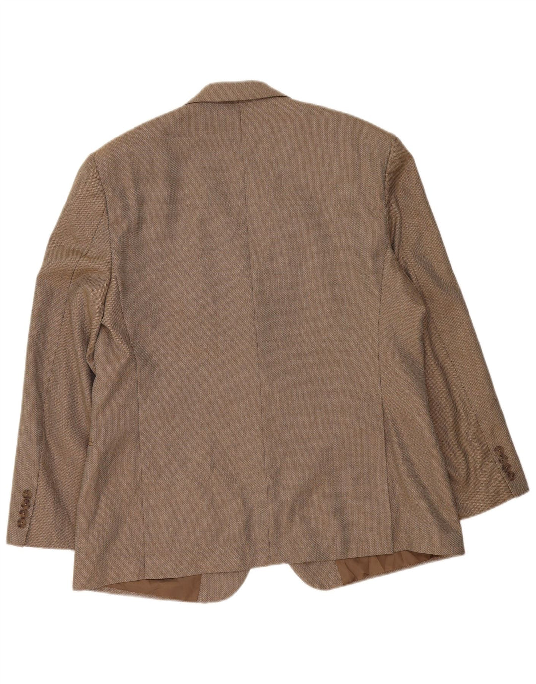 Jaqueta blazer masculina de 2 botões Marks & Spencer Reino Unido 46 XL bege poliéster