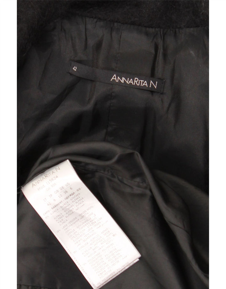 Sobretudo feminino Annarita N IT 42 lã de alpaca preta média
