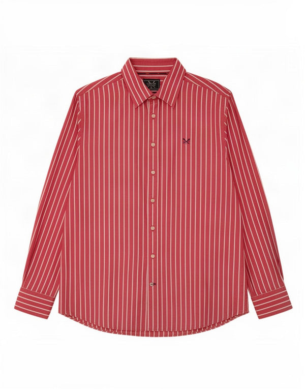 Crew Clothing Camisa masculina sob medida com listras grandes rosa