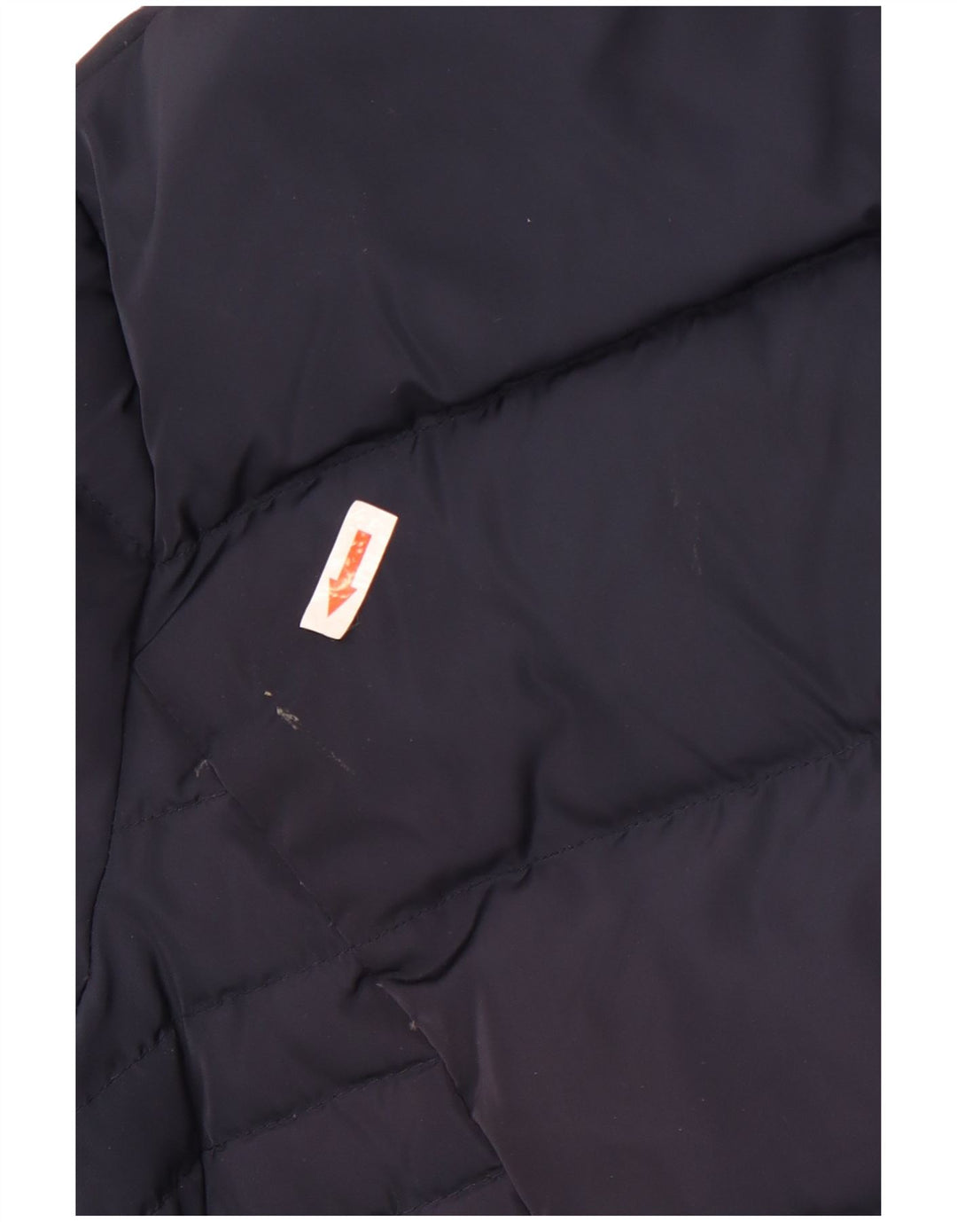 Jaqueta acolchoada com capuz feminina da Crew Clothing, poliéster azul marinho grande Reino Unido 16