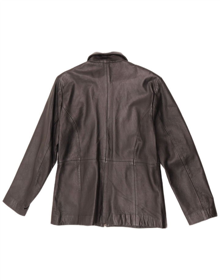 Jaqueta de couro feminina Heeli UK 18 XL couro preto