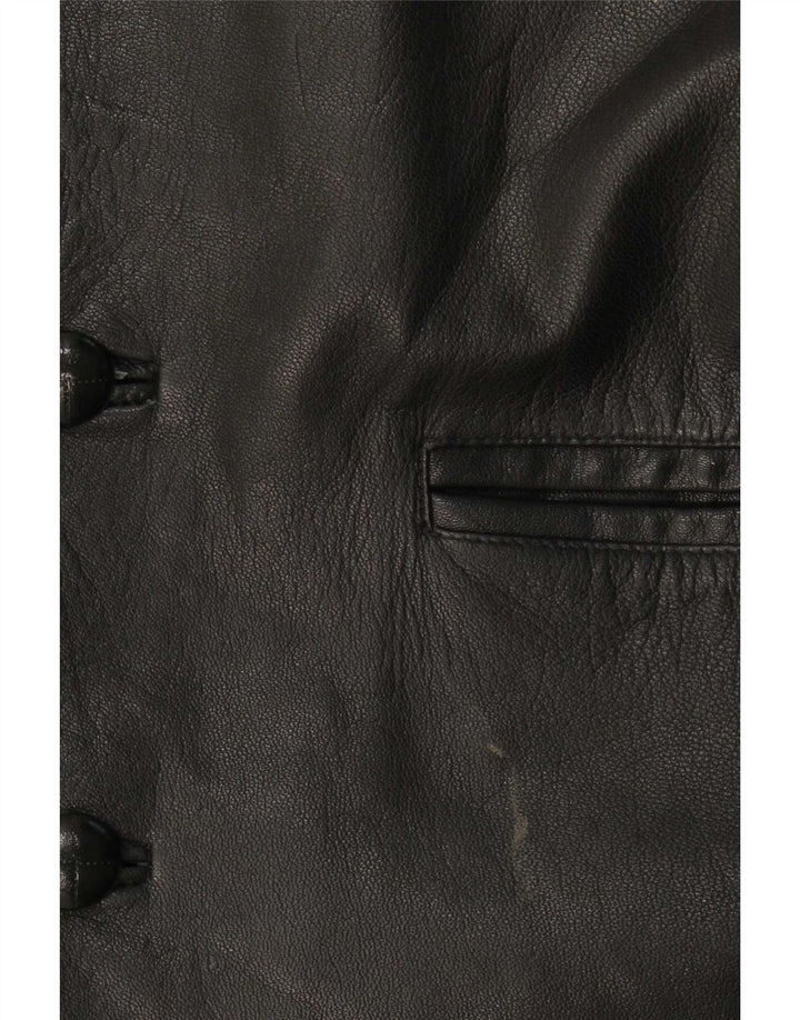 Jaqueta de couro masculina Milan UK 38 média preta clássica