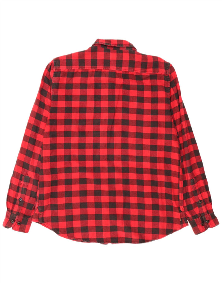 Camisa masculina de flanela Caterpillar XL algodão vermelho guingão