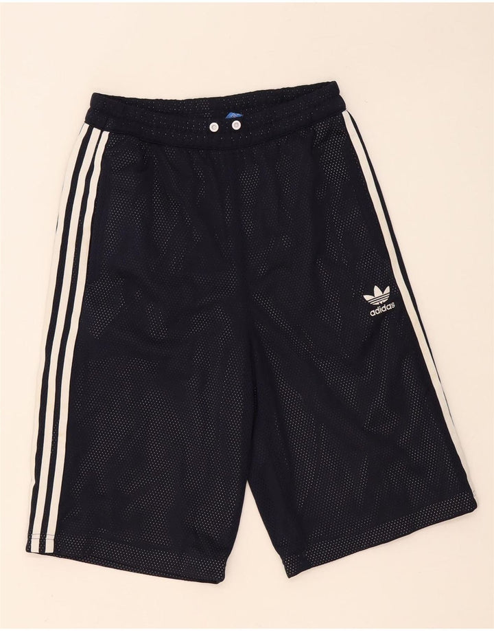 Shorts esportivos masculinos Adidas pequenos poliéster azul marinho