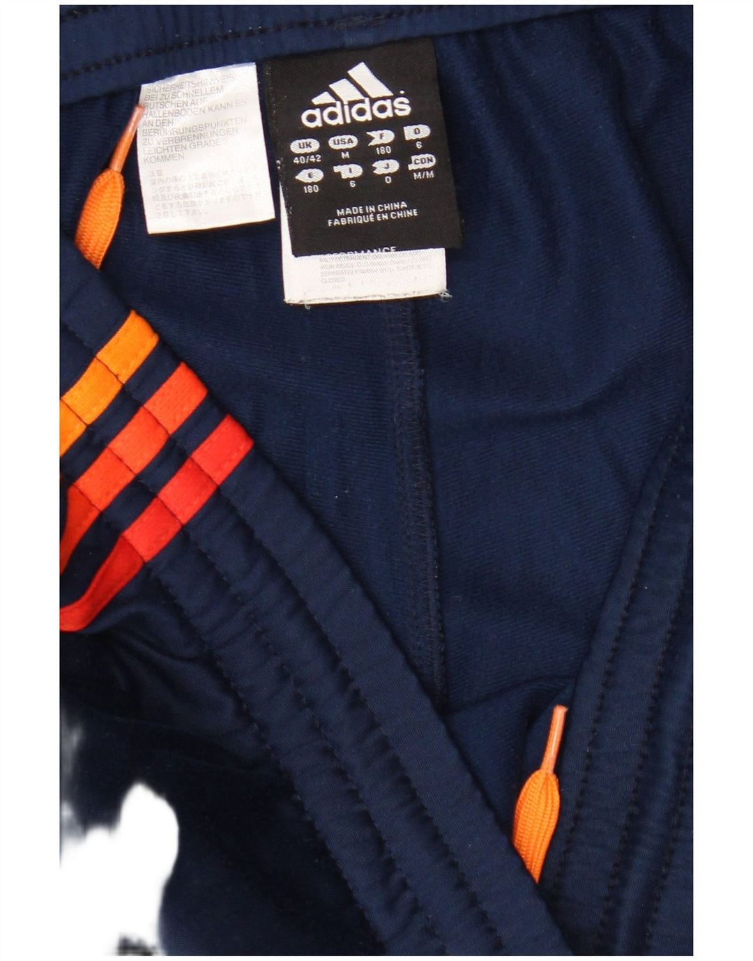Calças de treino masculinas Adidas UK 40/42 poliéster azul marinho médio