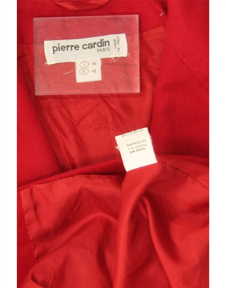 Jaqueta blazer feminina Pierre Cardin com 2 botões IT 46 grande algodão vermelho