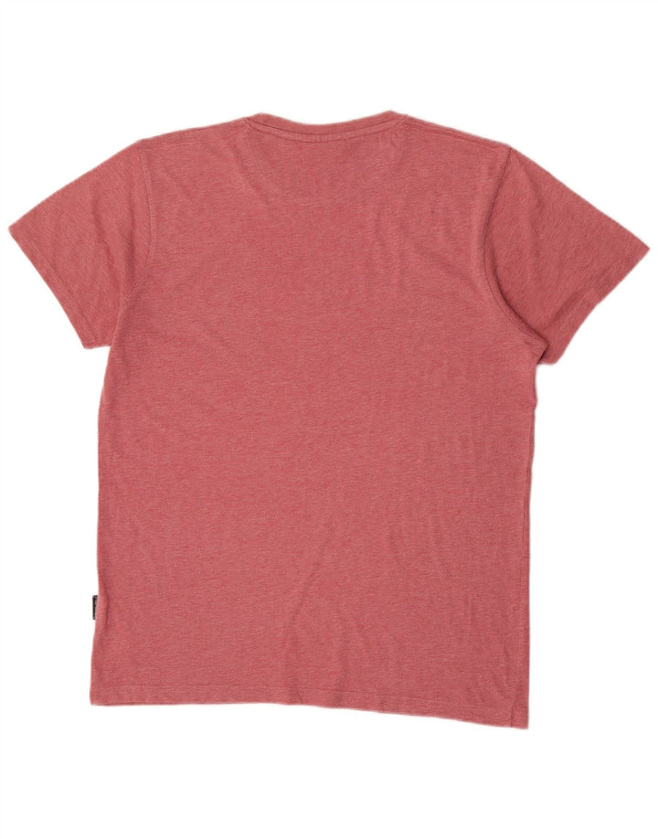 Camiseta masculina Pierre Cardin com estampa gráfica grande poliéster rosa