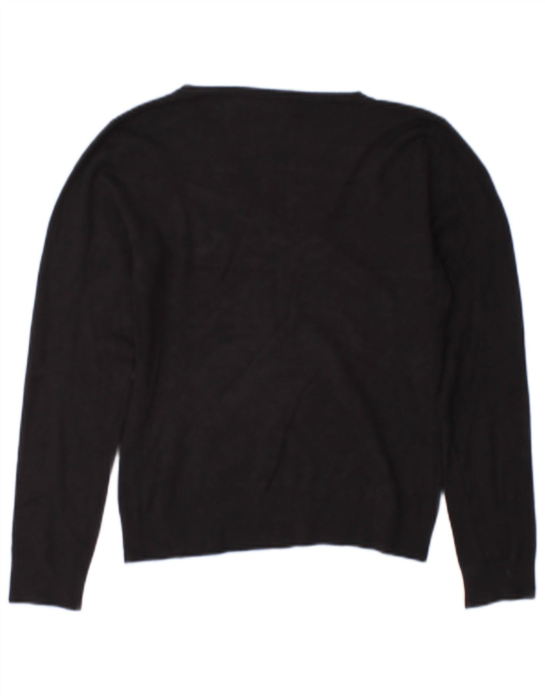 Suéter feminino Zara com decote em V Reino Unido 12 médio preto rayon