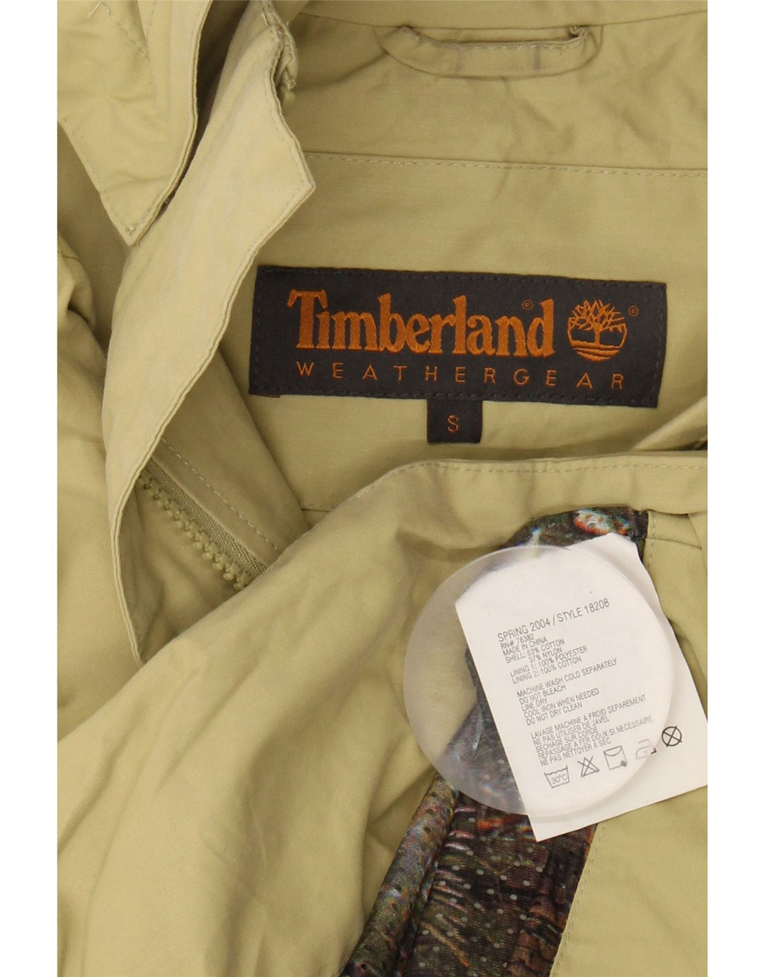 TIMBERLAND Womens Hooded Raincoat UK 10 Small Green Cotton Vintage Timberland and Second-Hand Timberland from Messina Hembry 