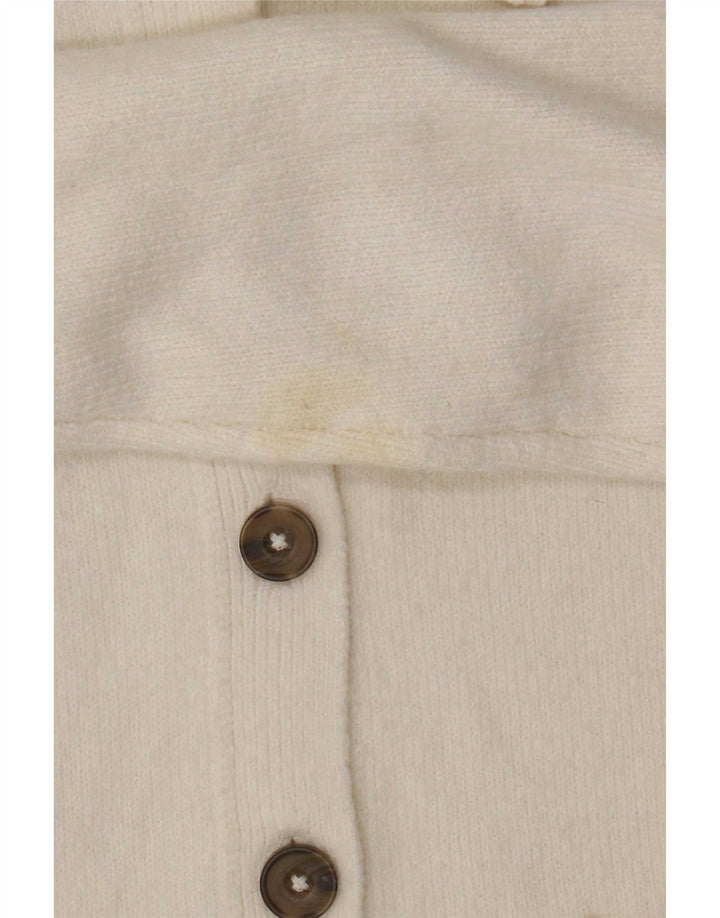 Suéter feminino Marks & Spencer Crop Cardigan Reino Unido 10 pequeno poliéster branco