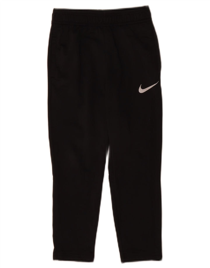 Calça de treino Nike Boys 4-5 anos pequena preta poliéster