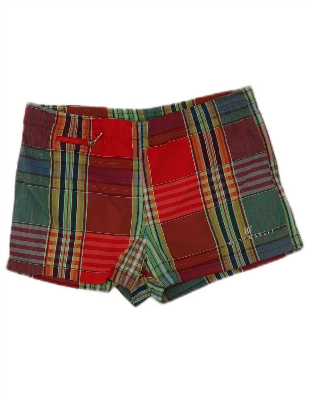 Belfe & Belfe Shorts de natação masculino IT 50 grande algodão xadrez multicolorido