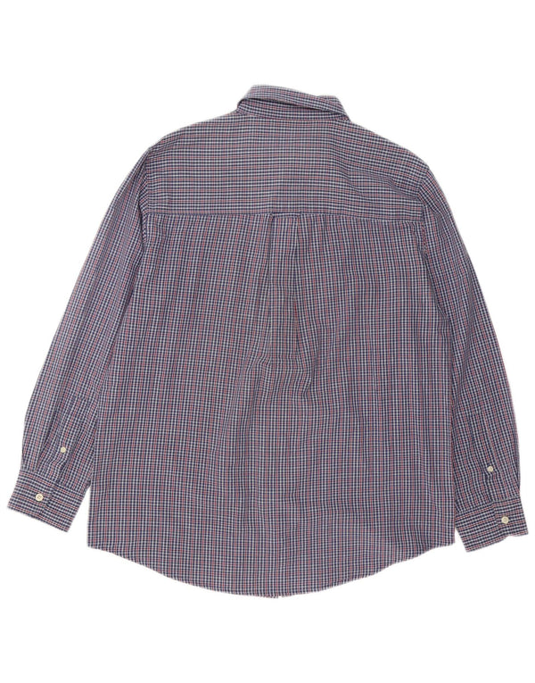 Camisa masculina Chaps de algodão guingão azul médio