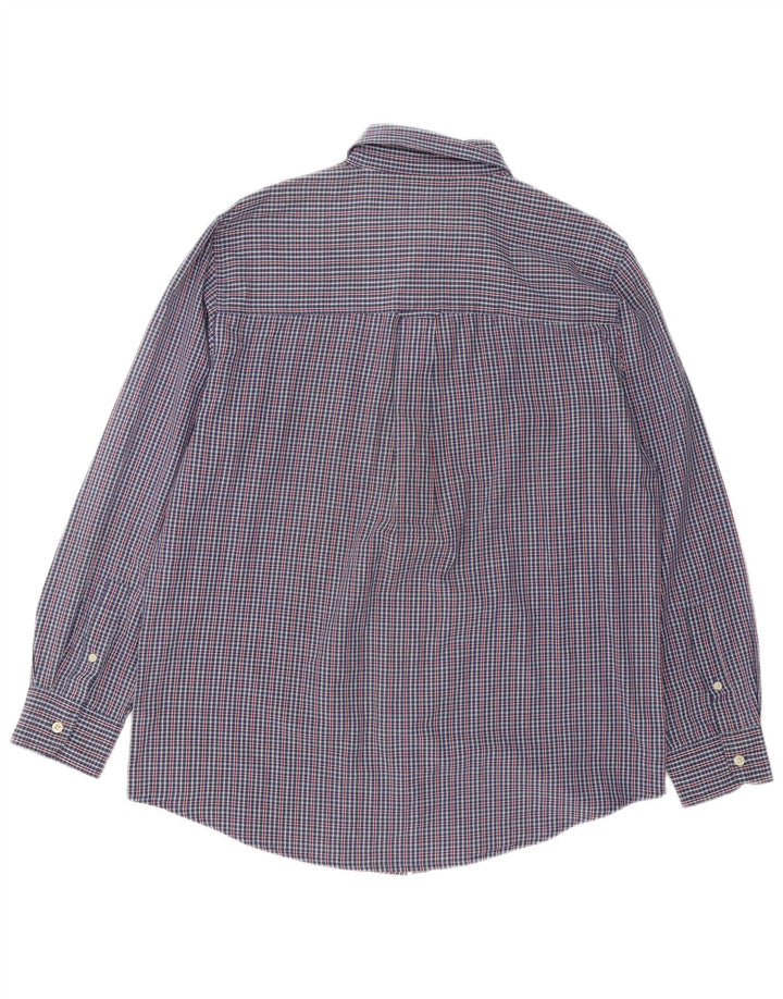 Camisa masculina Chaps de algodão guingão azul médio