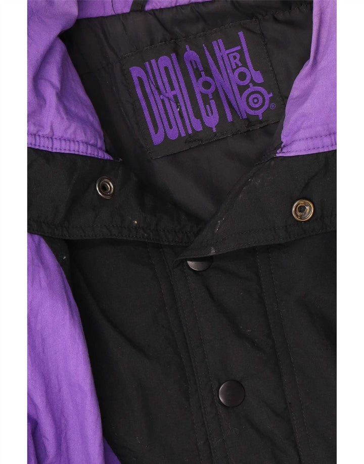 Jaqueta vintage masculina Anorak UK 40 grande bloco colorido roxo