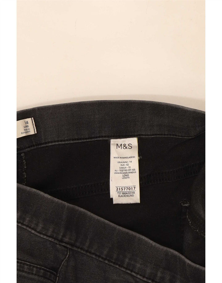 Calça jeans feminina Marks & Spencer UK 14 médio W30 L29 algodão preto