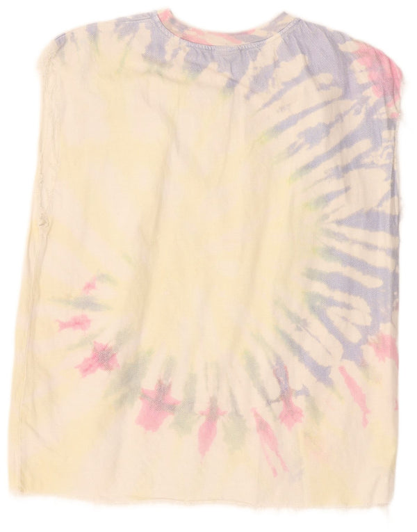 Zara Colete Masculino Top Pequeno Multicolorido Tie Dye Algodão