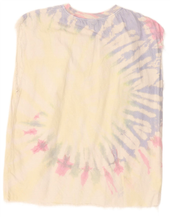Zara Colete Masculino Top Pequeno Multicolorido Tie Dye Algodão