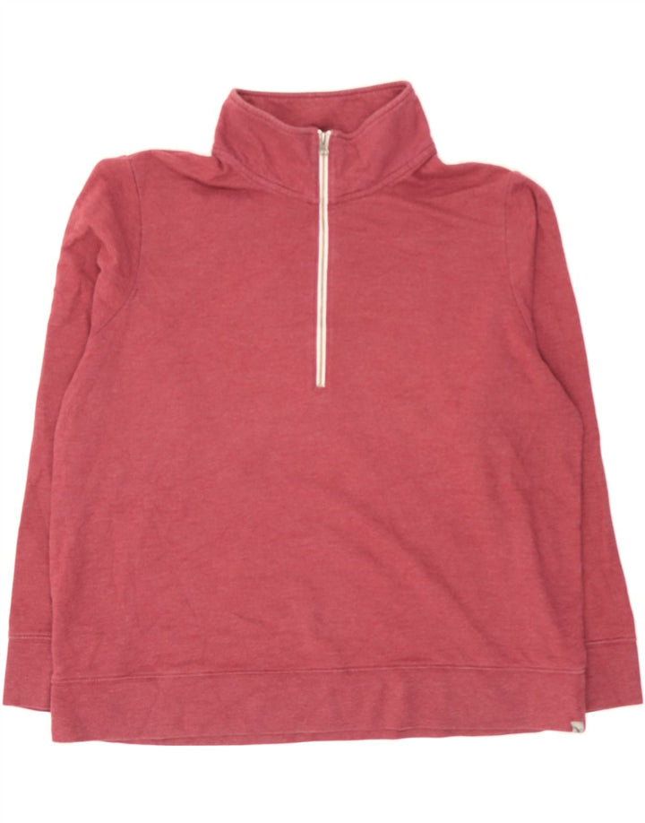 EDDIE BAUER Womens Zip Neck Sweatshirt Jumper UK 18 XL Red Cotton Vintage Eddie Bauer and Second-Hand Eddie Bauer from Messina Hembry 