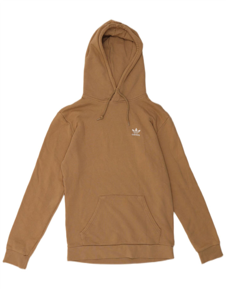 Adidas Mens Hoodie Jumper Pequeno Algodão Marrom